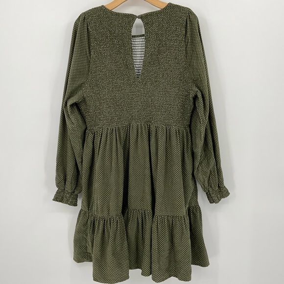 American Eagle Corduroy Green with White Polka Dots Dress NWT Size XXL E2 - Picture 6 of 9